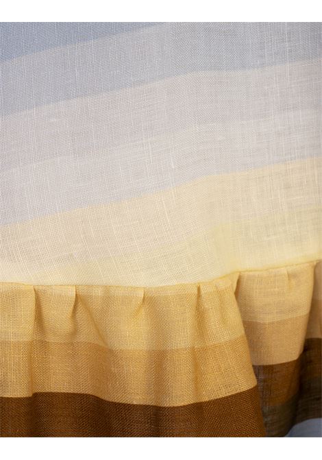 Maxi Gonna Charlotte In Lino Stampato AMOTEA | CHARLOTTE-LINENDUSTY LIGHT BLUE/FADED YELLOW